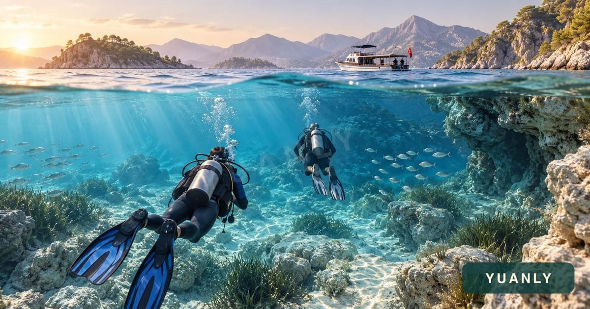 Fethiye’de tüplü su altı dalışı · Yuanly temsili 3D tanıtım tasarımı